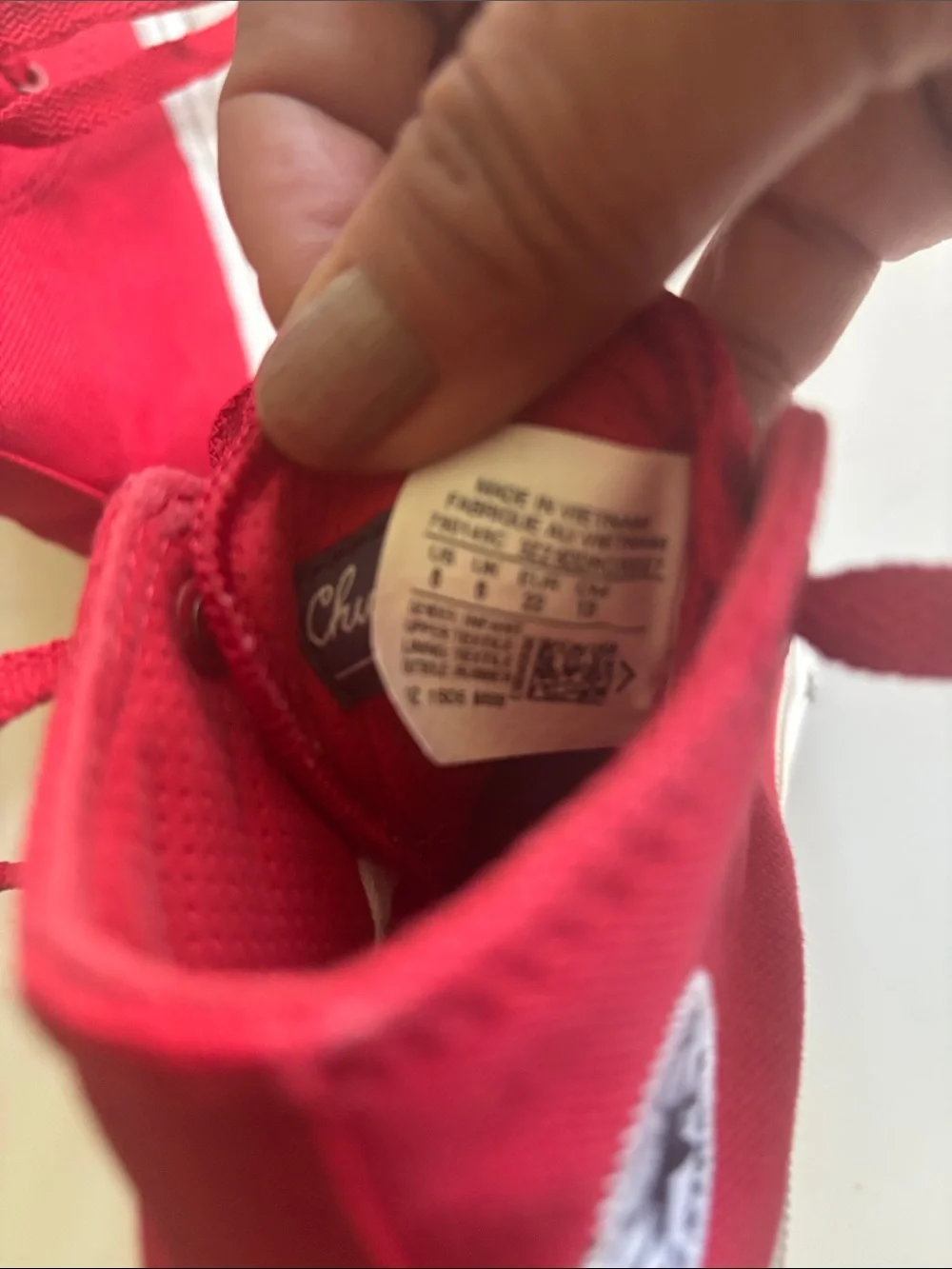 Converse High Top Canvas Sneakers - Red & White